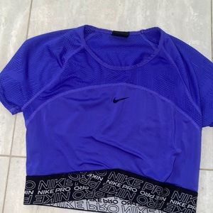 Nike Pro Purple Crop Shirt